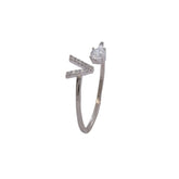 Anillo Letra V Crystal